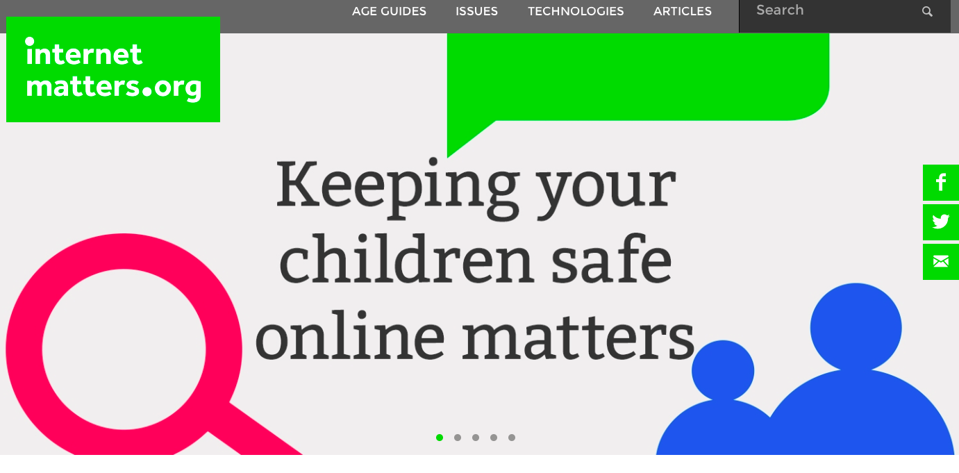 The Internet Matters website, for which I wrote the copy